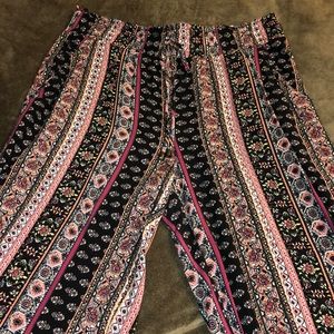 Flower Print/Striped Pants